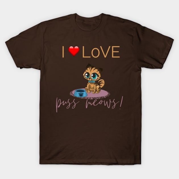 I love cats T-Shirt by Pieartscreation